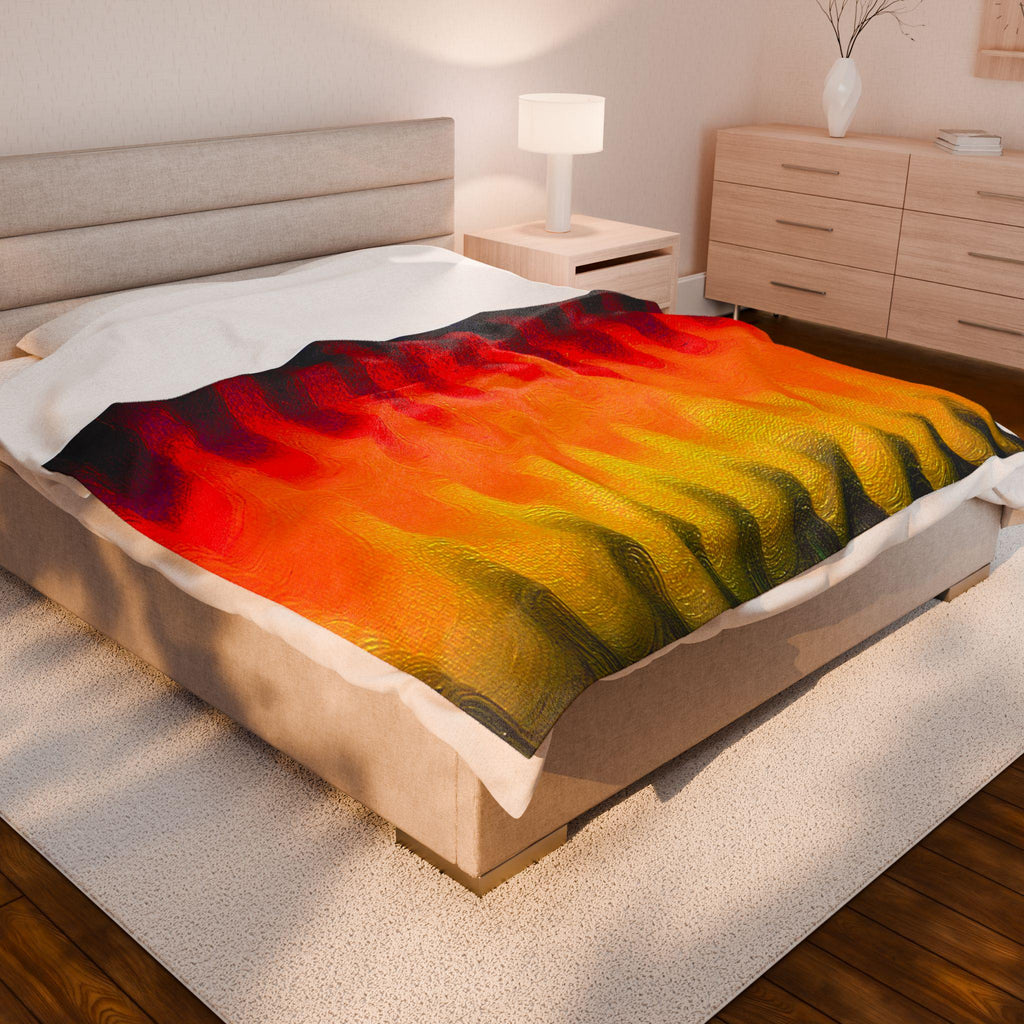 Golden Fluid Wave Plush Blanket – Chromatic Flow Collection