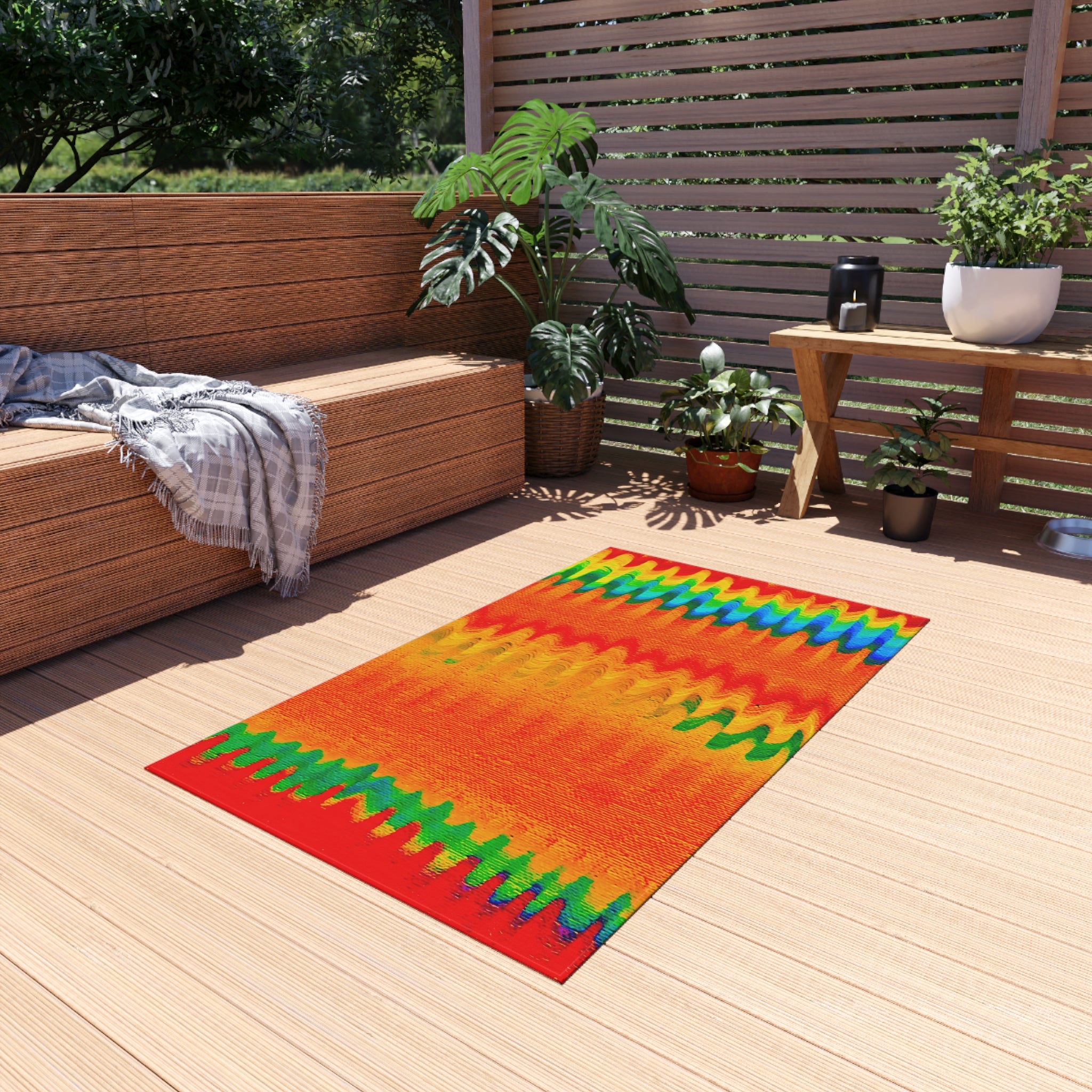 Chromatic Flow Collection Outdoor Rug — Fluid Energy Abstraction