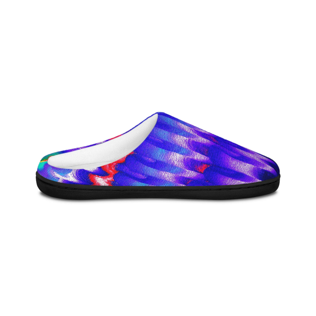 Chromatic Flow Slip-On Slippers — Fluid Energy Art Men's Indoor Slippers