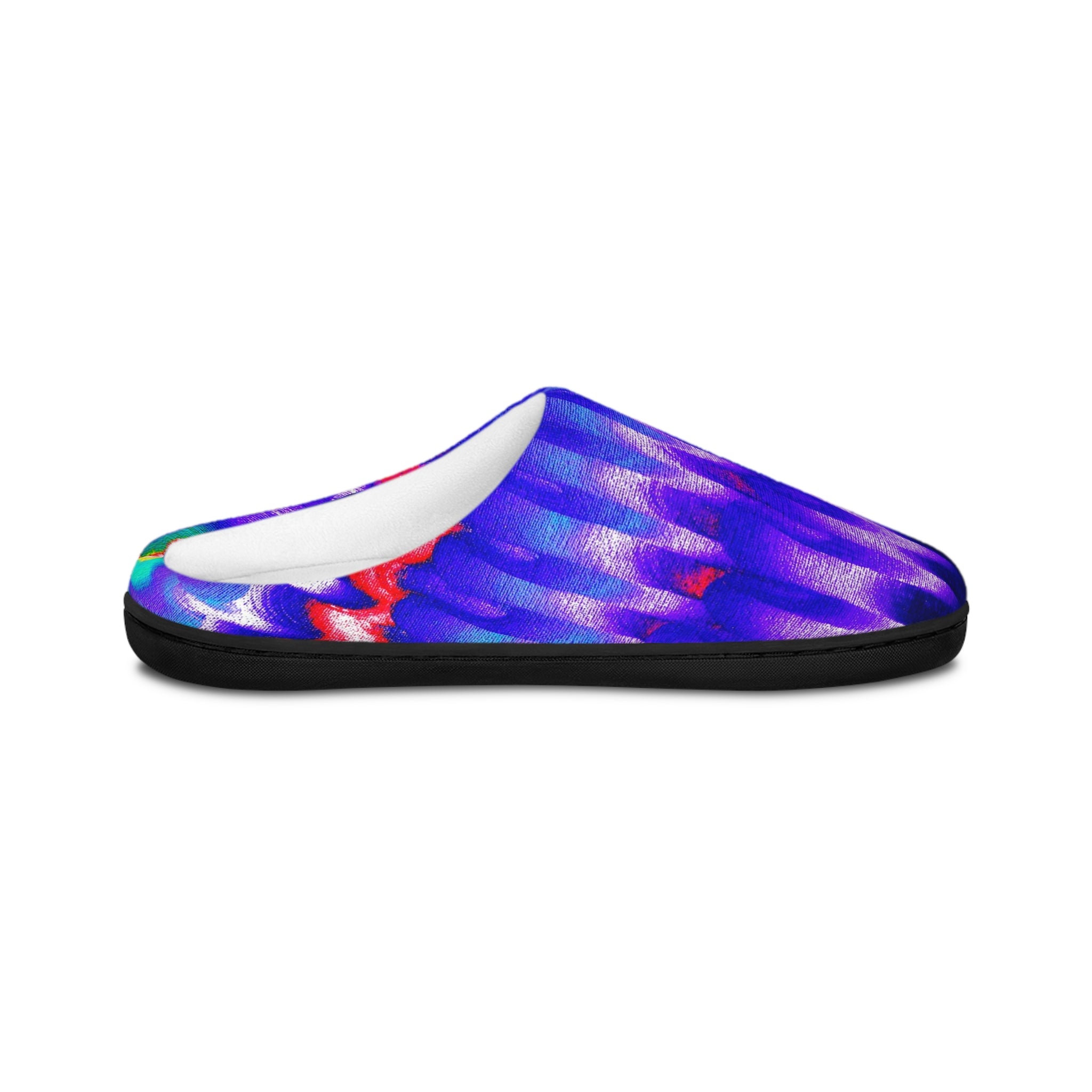 Chromatic Flow Slip-On Slippers — Fluid Energy Art Men's Indoor Slippers