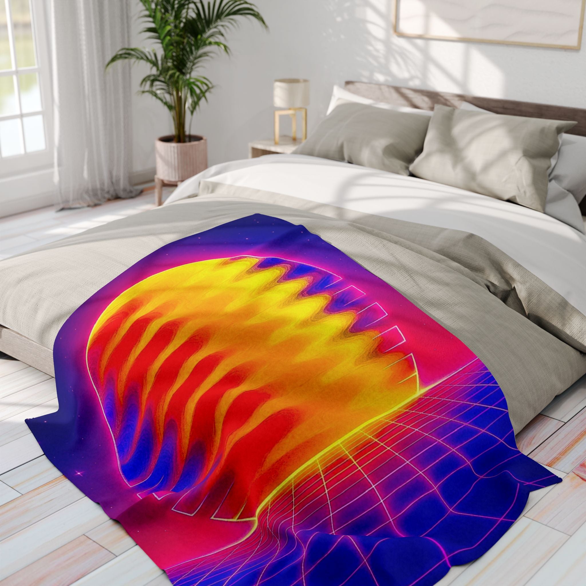 Chromatic Flow Arctic Fleece Blanket — Fluid Energy Art Ripple Design