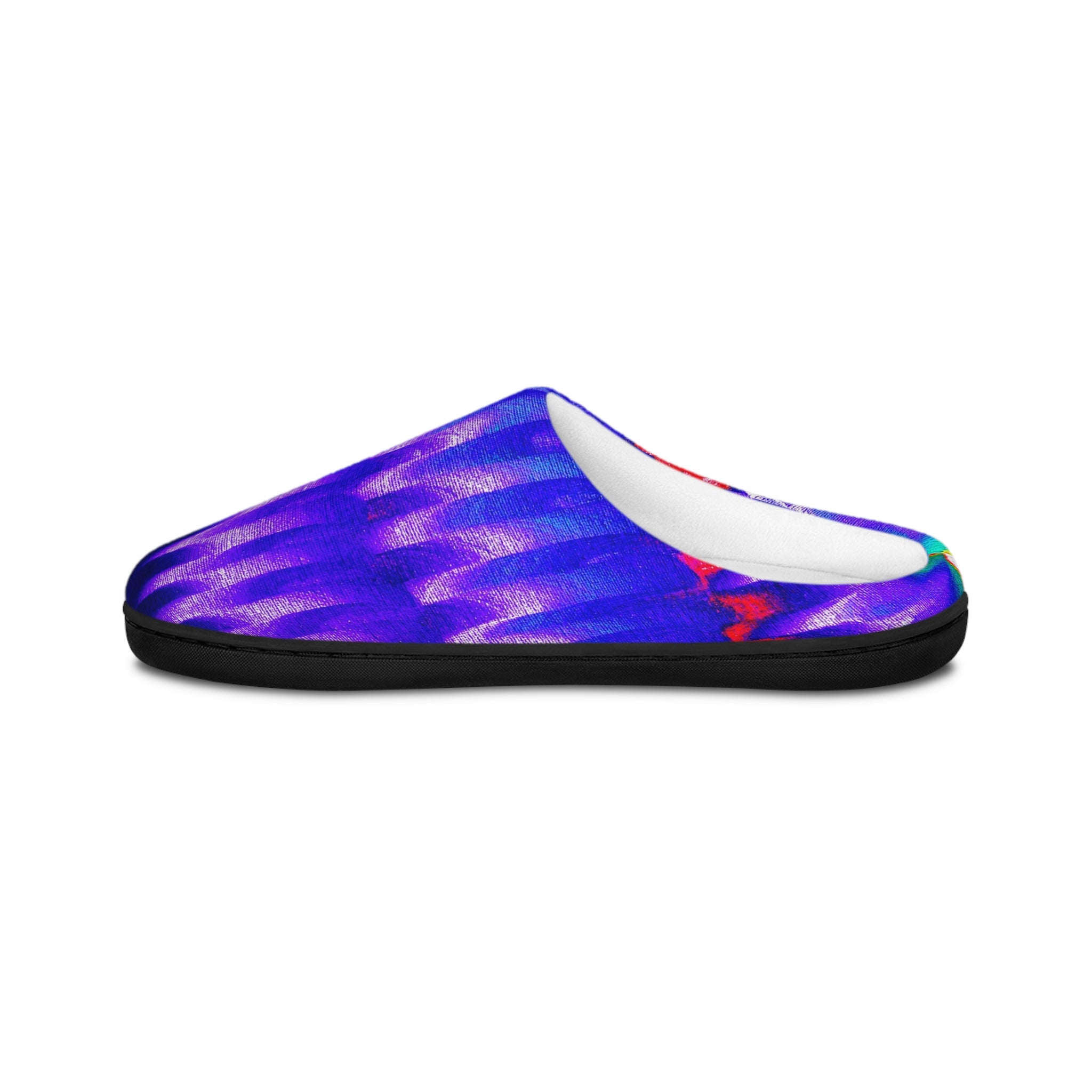 Chromatic Flow Slip-On Slippers — Fluid Energy Art Men's Indoor Slippers