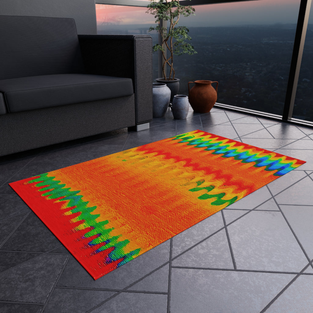 Chromatic Flow Collection Outdoor Rug — Fluid Energy Abstraction
