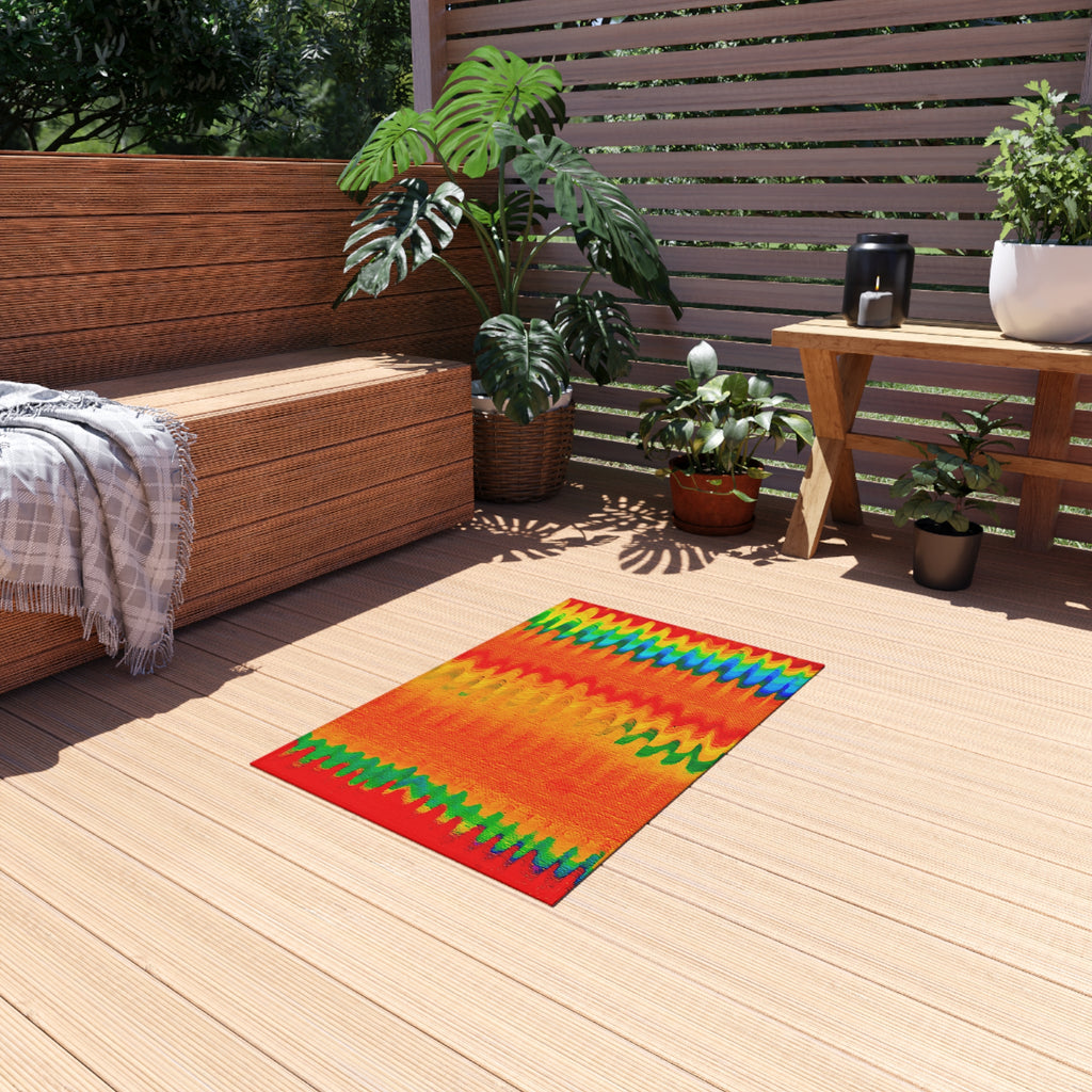 Chromatic Flow Collection Outdoor Rug — Fluid Energy Abstraction