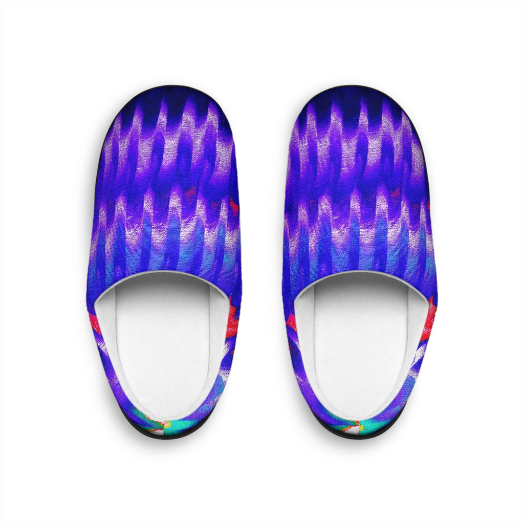 Chromatic Flow Slip-On Slippers — Fluid Energy Art Men's Indoor Slippers