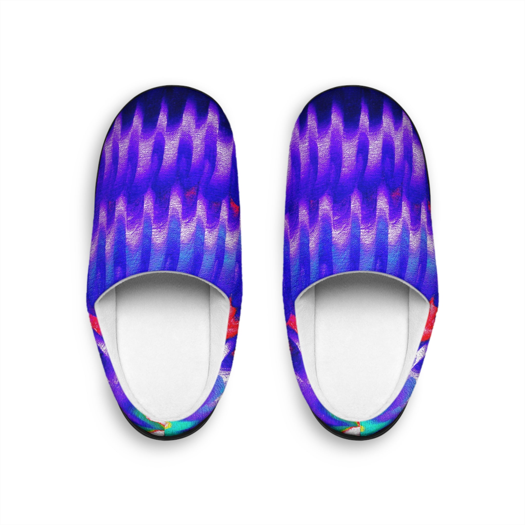 Chromatic Flow Slip-On Slippers — Fluid Energy Art Men's Indoor Slippers