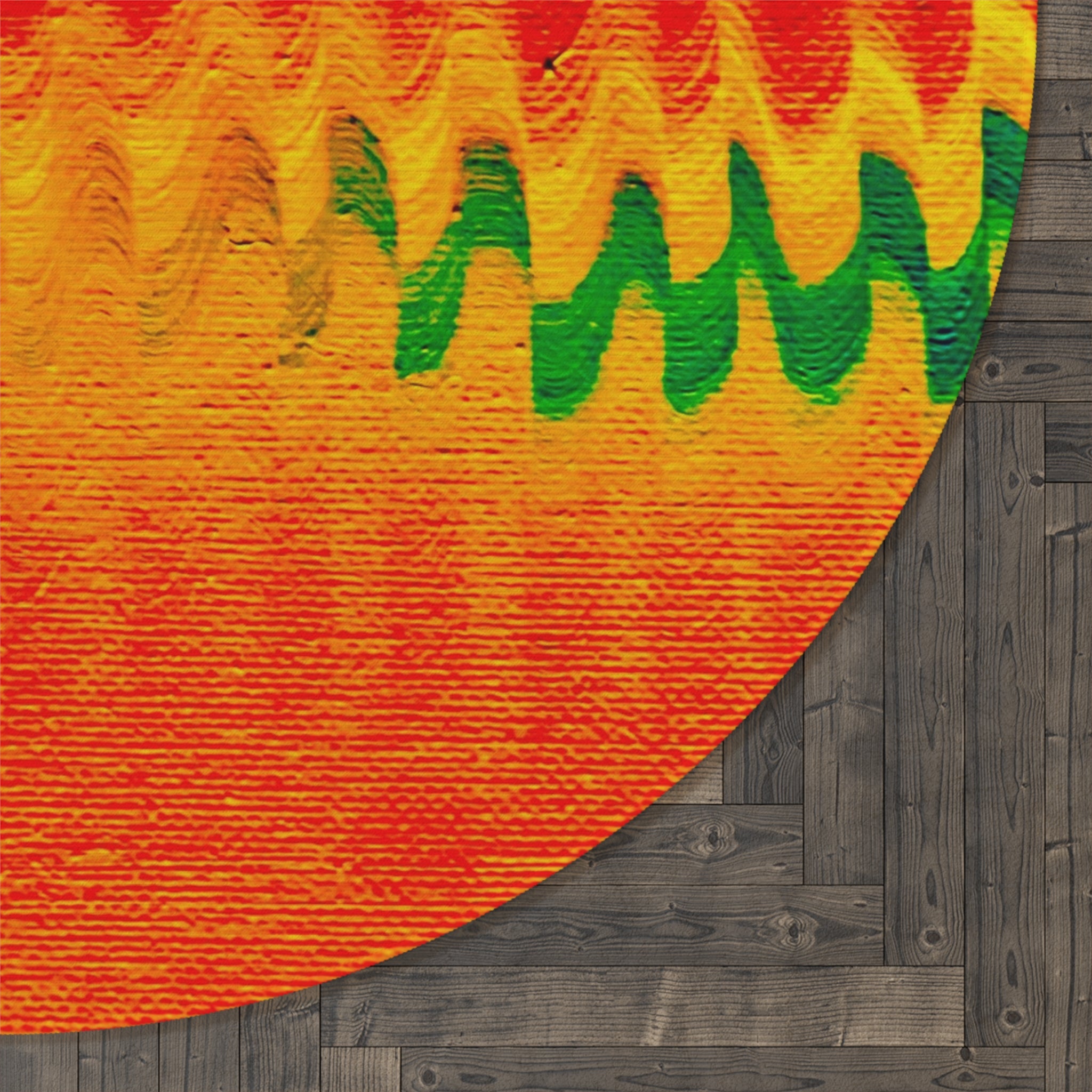 Chromatic Flow Round Rug — Fluid Energy Art Abstraction