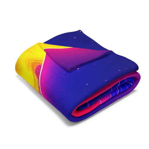 Chromatic Flow Arctic Fleece Blanket — Fluid Energy Art Ripple Design