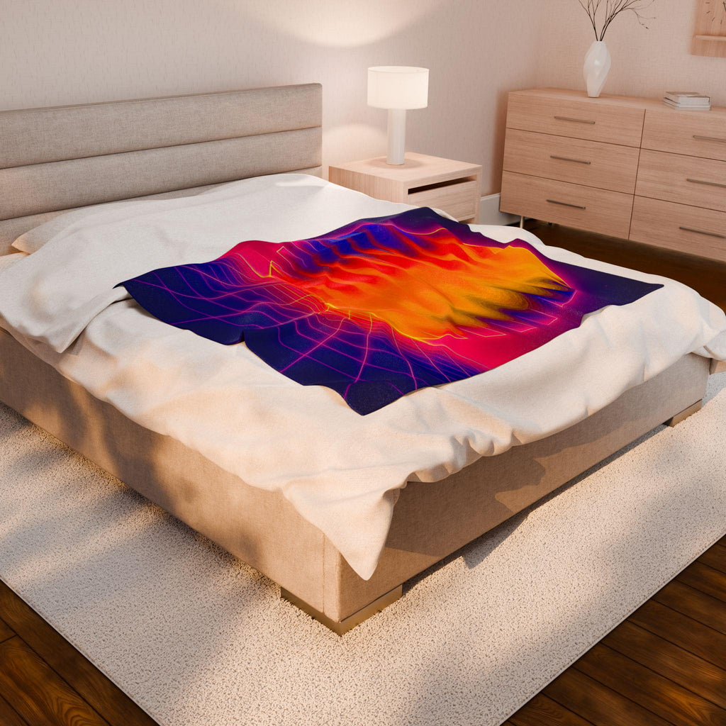 Chromatic Flow Velveteen Plush Blanket – Soothing Color, Cozy Comfort