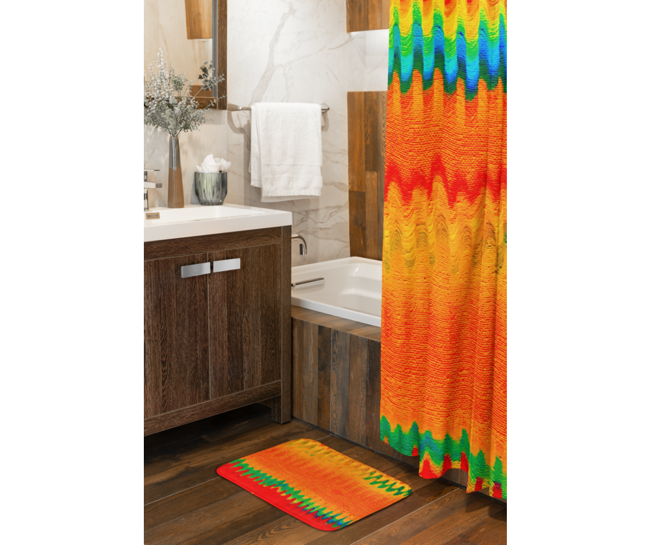 Abstract Sunset Wave Canvas Wrap — Vibrant Orange & Rainbow Wall Art (1.6")