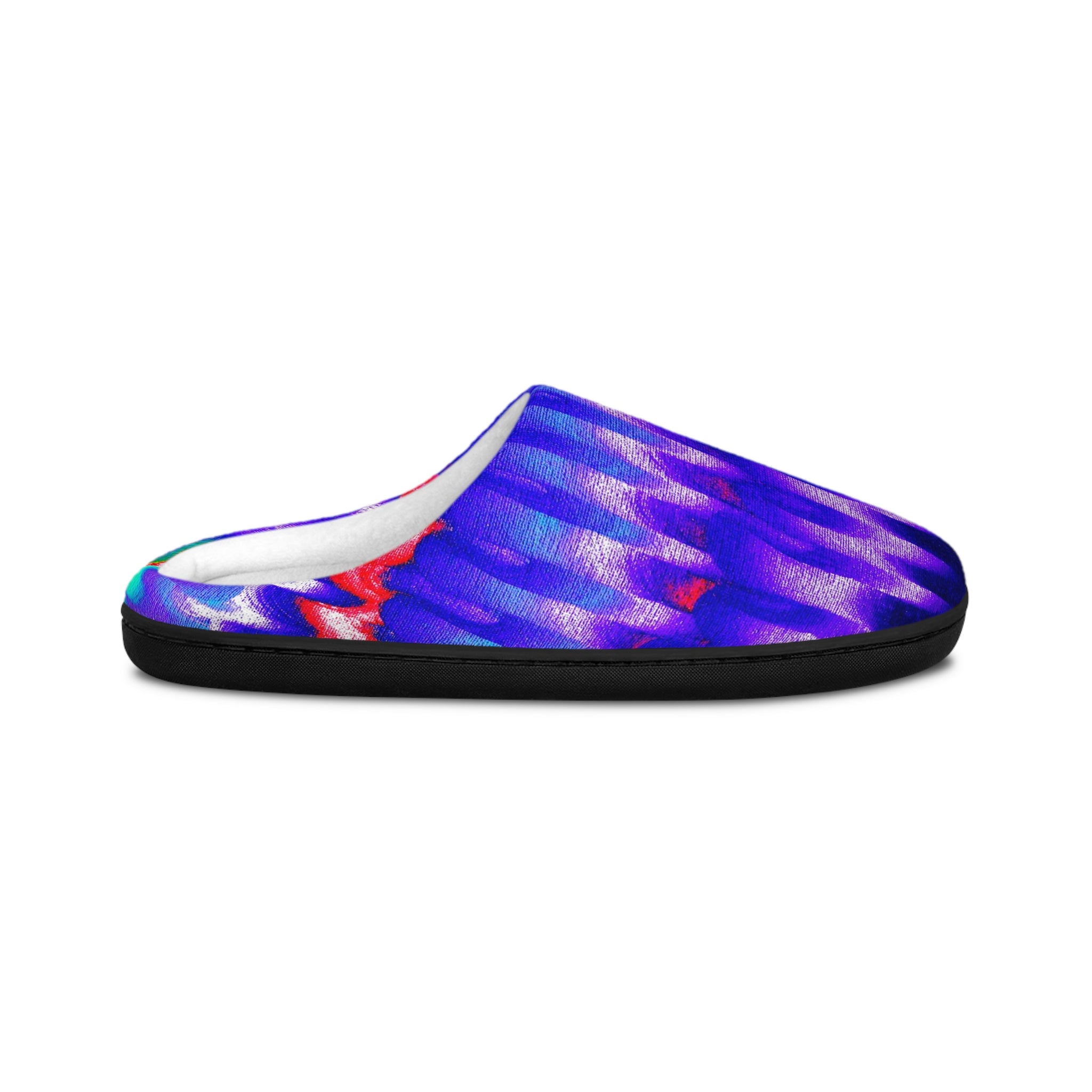 Chromatic Flow Slip-On Slippers — Fluid Energy Art Men's Indoor Slippers