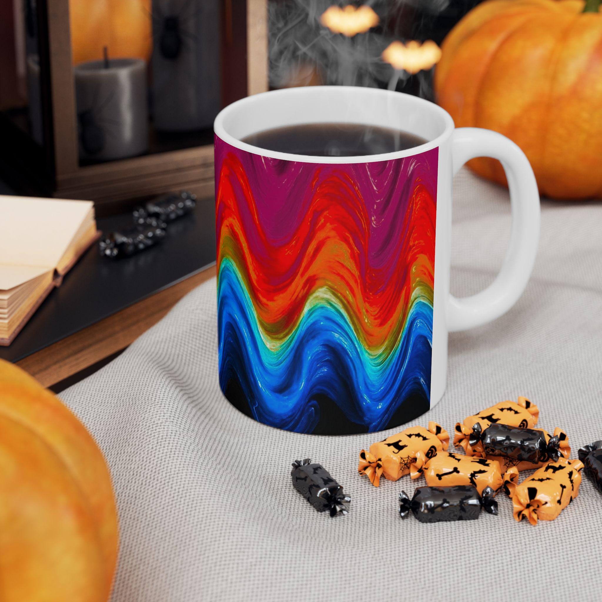 Fluid Energy Art Mug – Modern Wave Color for Every Sip! 😋