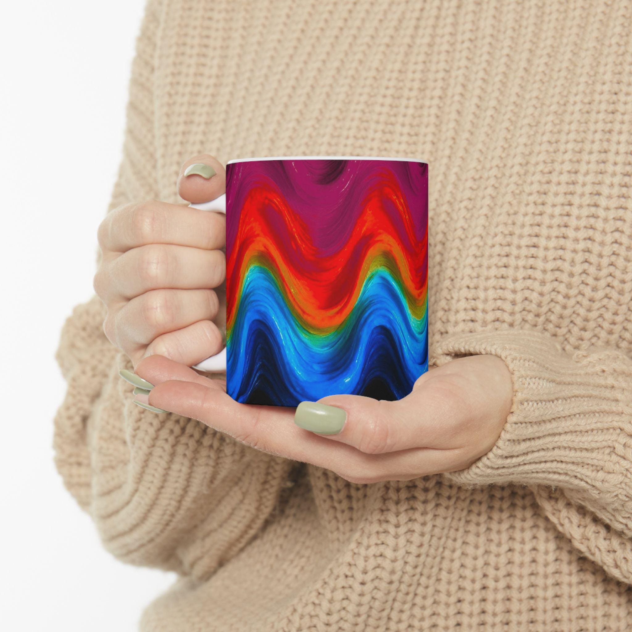 Fluid Energy Art Mug – Modern Wave Color for Every Sip! 😋