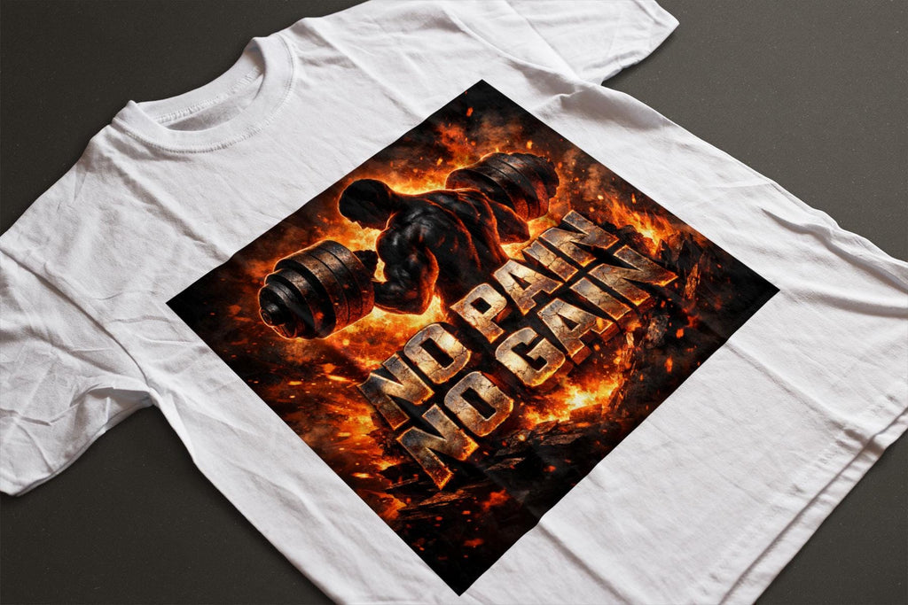 🔥 NO PAIN. NO GAIN - Heavyweight Gym Tee for Lifters & Grinders