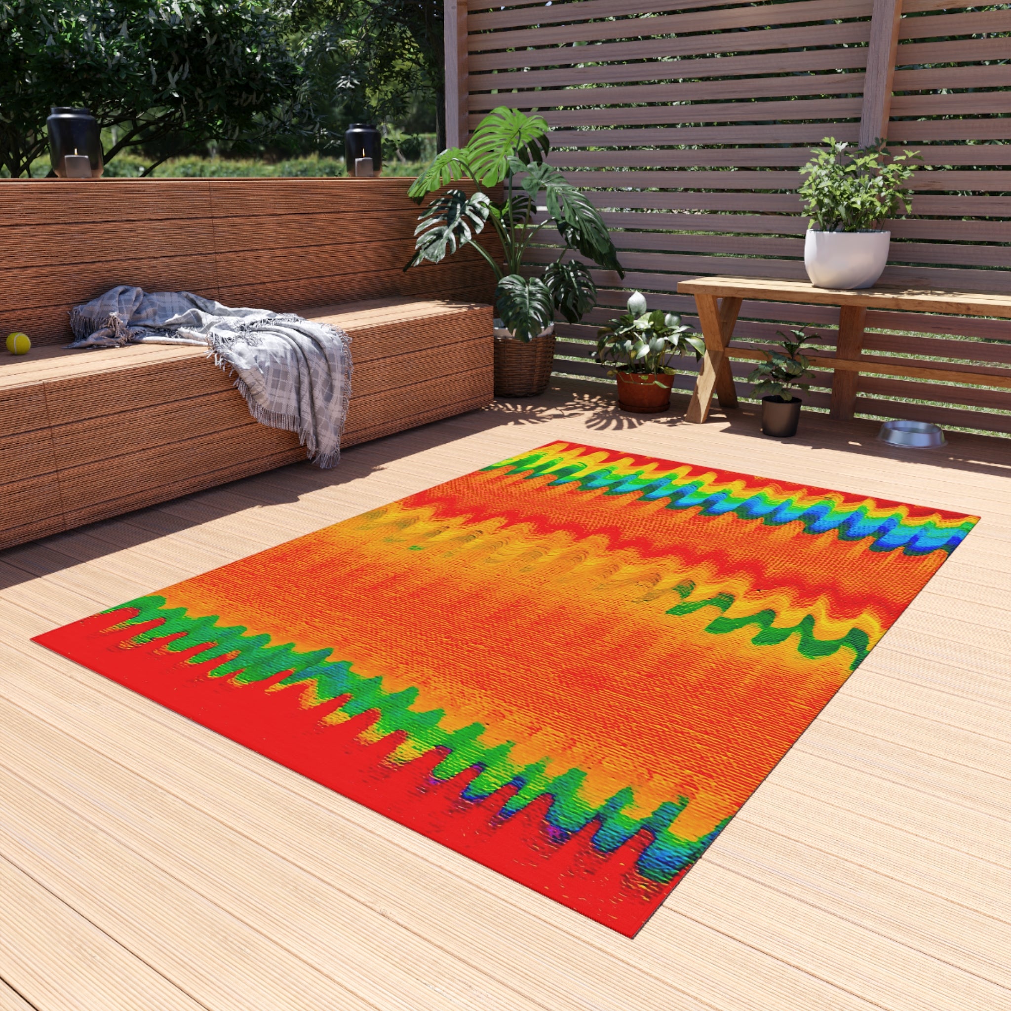 Chromatic Flow Collection Outdoor Rug — Fluid Energy Abstraction