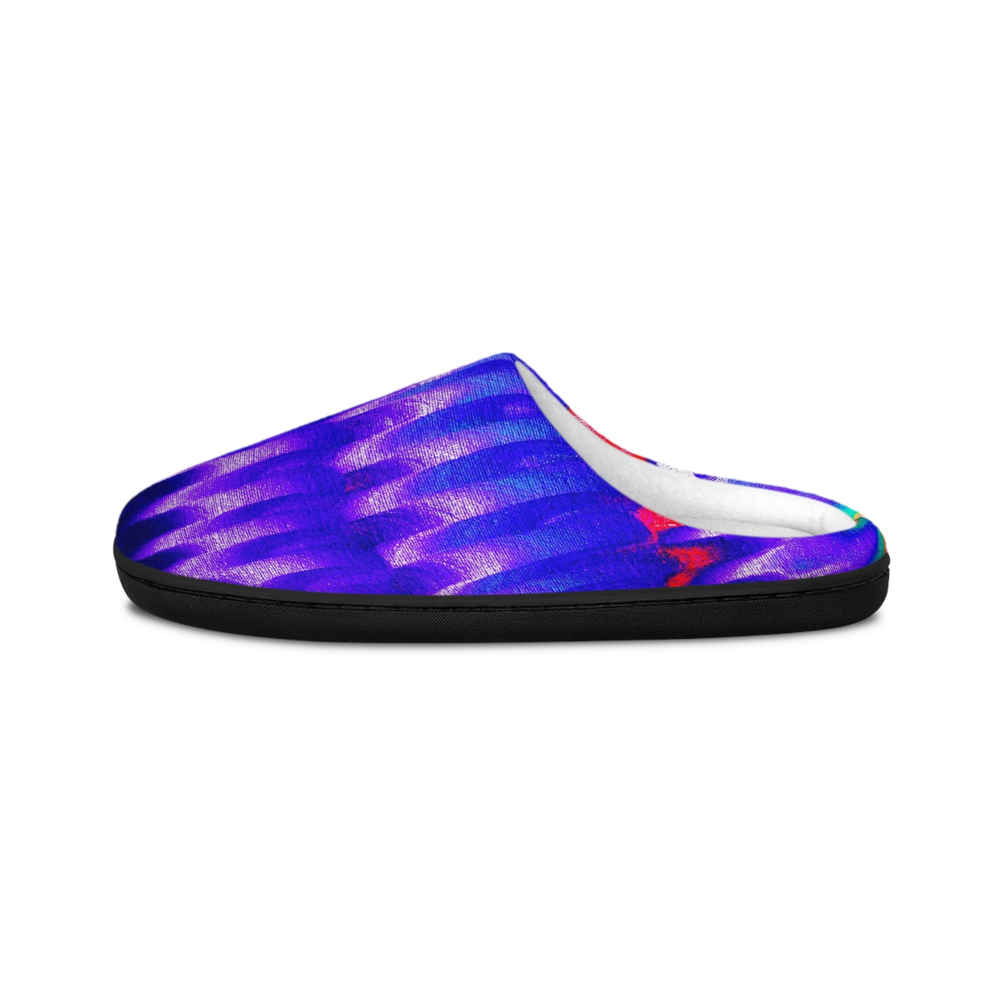 Chromatic Flow Slip-On Slippers — Fluid Energy Art Men's Indoor Slippers