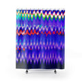 Abstract Ripple Shower Curtain — Vibrant Blue Wave Pattern