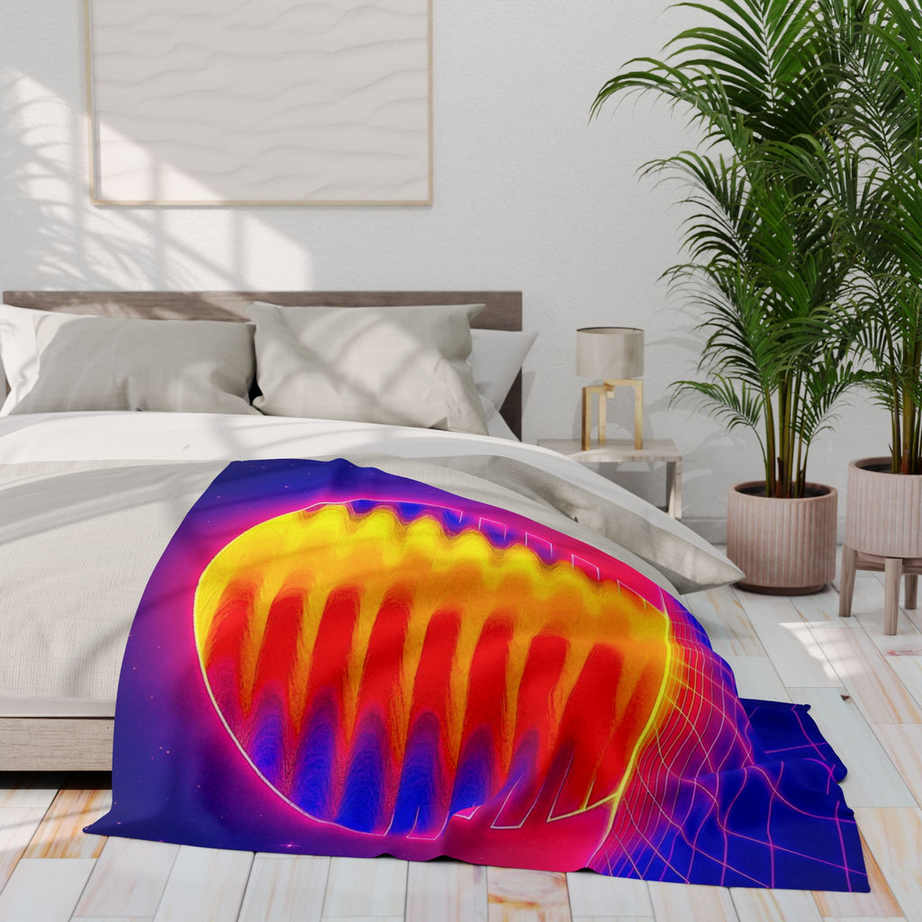 Chromatic Flow Arctic Fleece Blanket — Fluid Energy Art Ripple Design