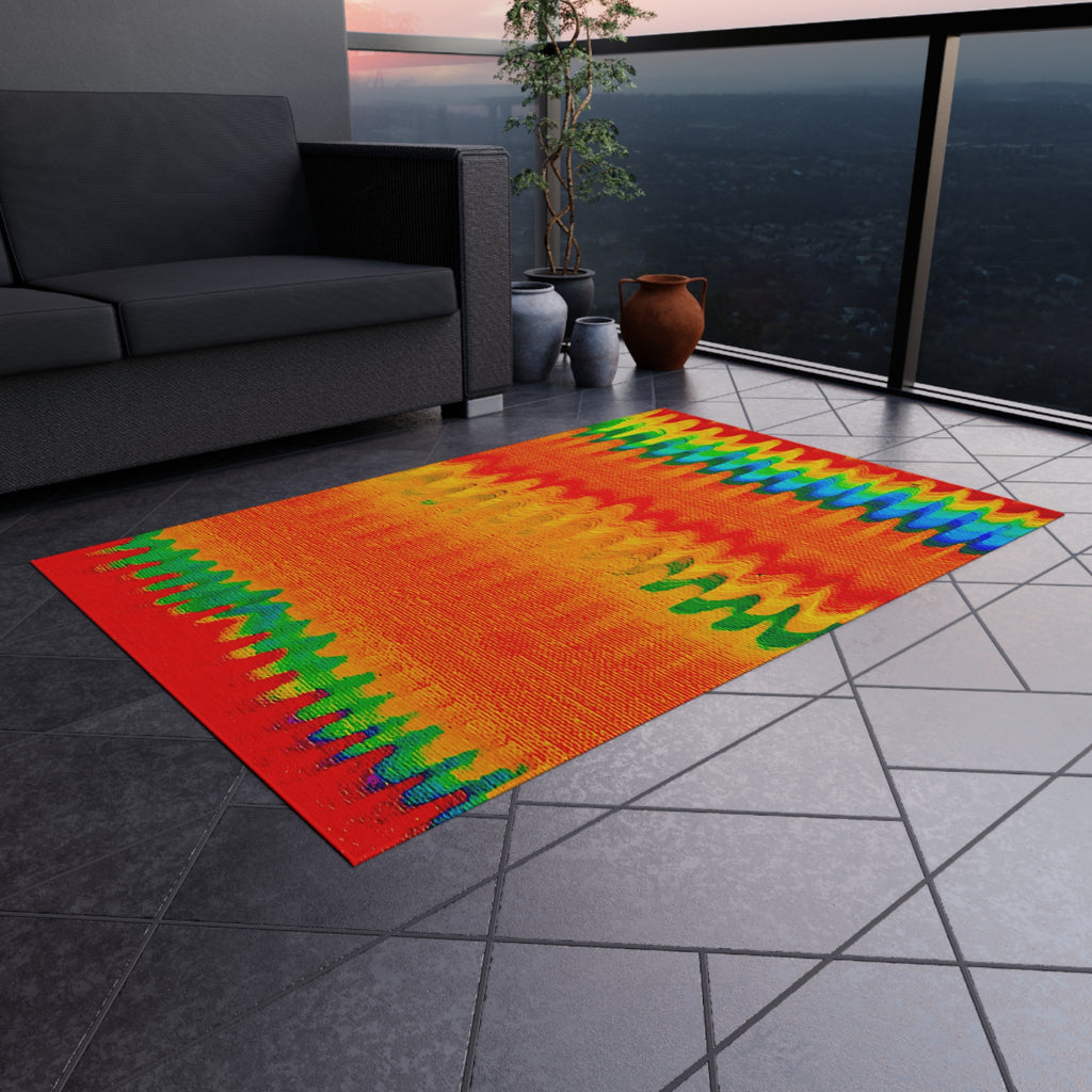 Chromatic Flow Collection Outdoor Rug — Fluid Energy Abstraction