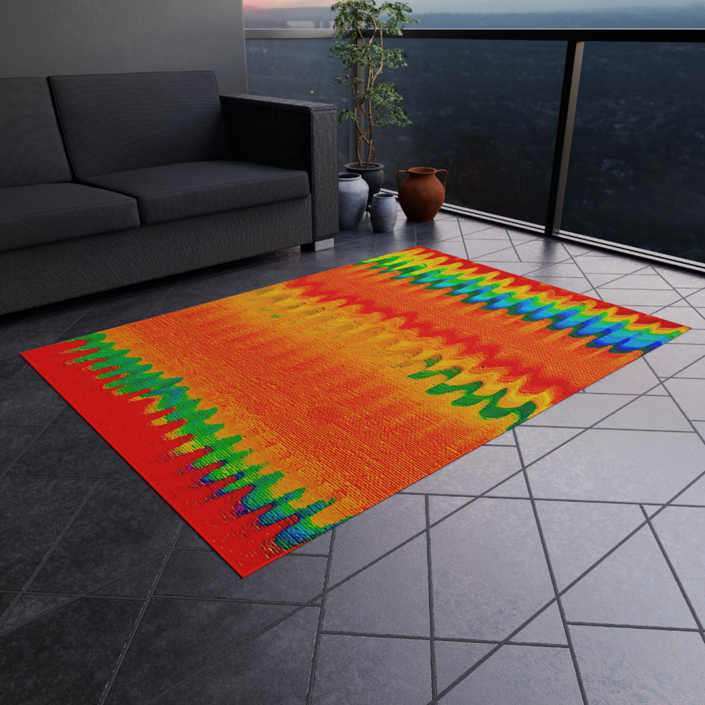 Chromatic Flow Collection Outdoor Rug — Fluid Energy Abstraction