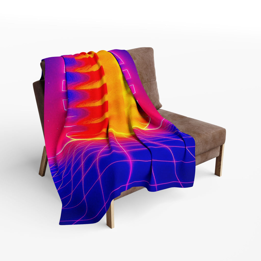 Chromatic Flow Arctic Fleece Blanket — Fluid Energy Art Ripple Design