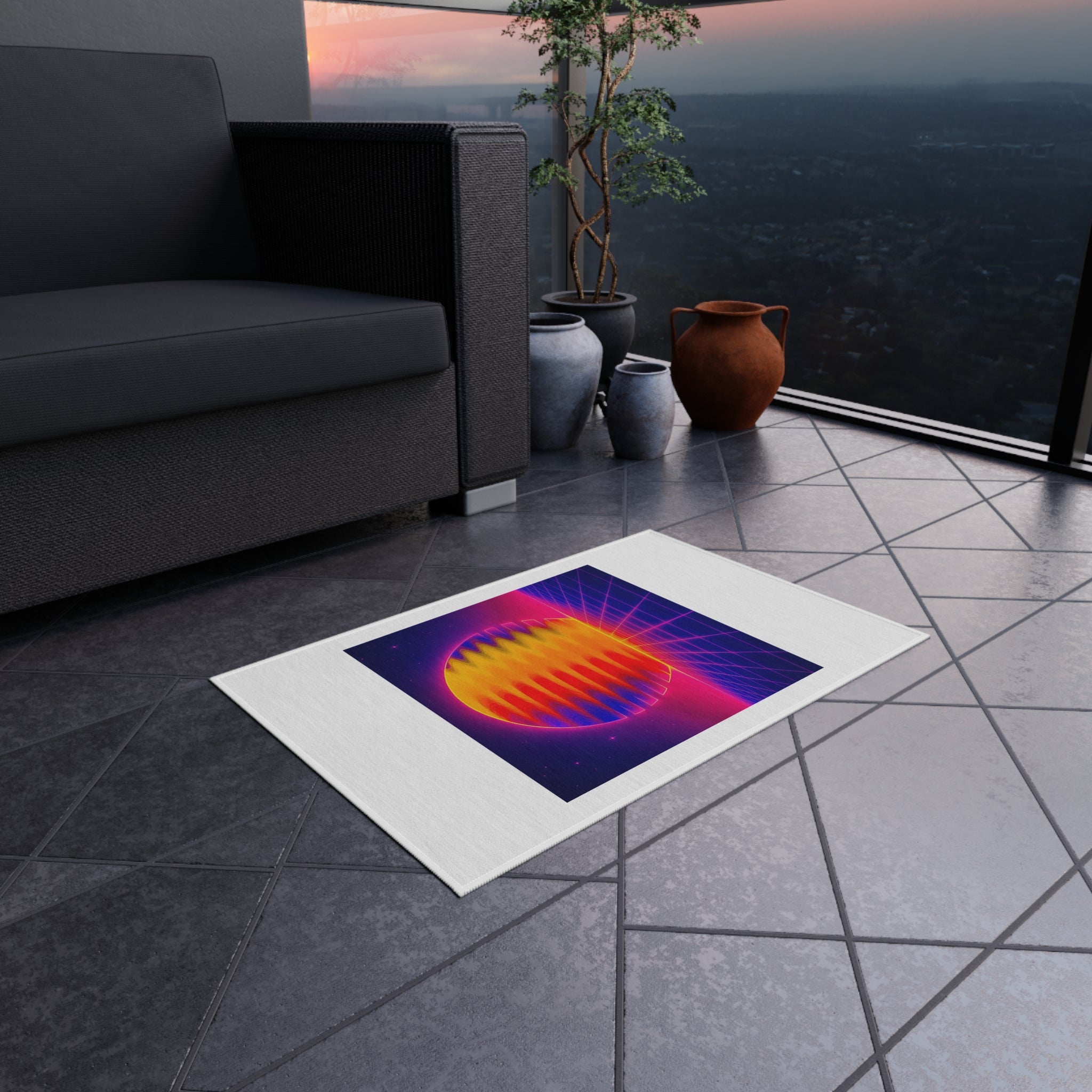 Chromatic Flow Outdoor Rug — Kinetic Abstraction