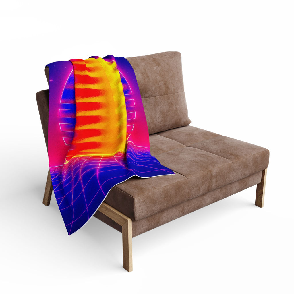 Chromatic Flow Arctic Fleece Blanket — Fluid Energy Art Ripple Design