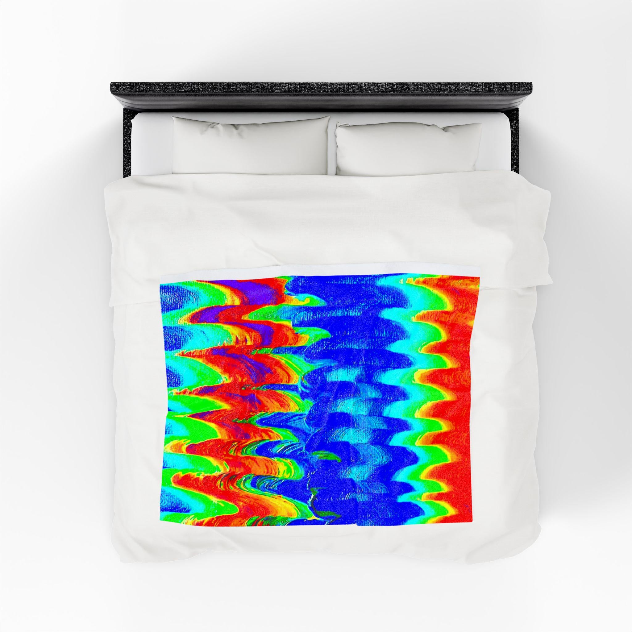 Chromatic Flow Velveteen Plush Blanket – Wrap Yourself in Energy & Color 😉