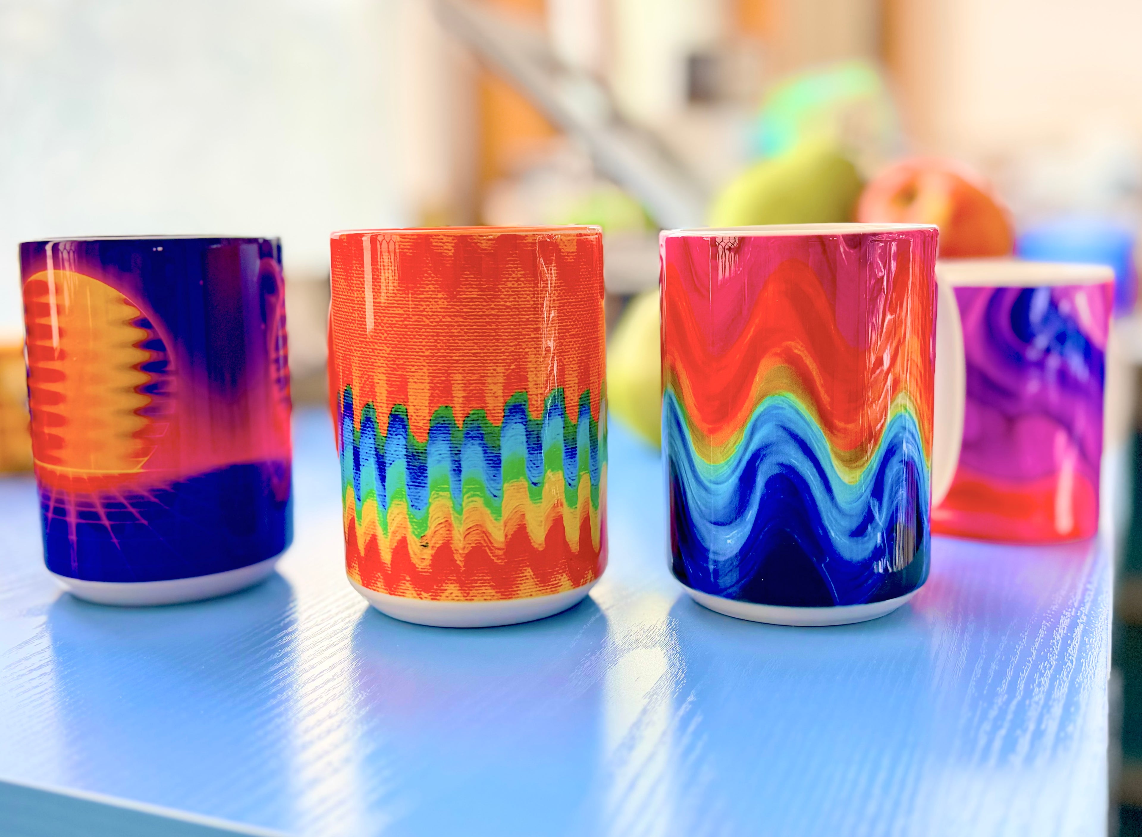 Fluid Energy Art Accent Mug – Chromatic Flow Collection