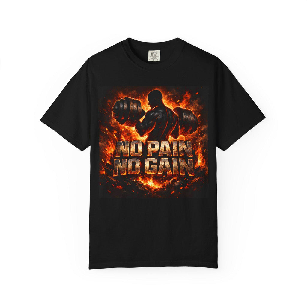 🔥 NO PAIN. NO GAIN - Heavyweight Gym Tee for Lifters & Grinders