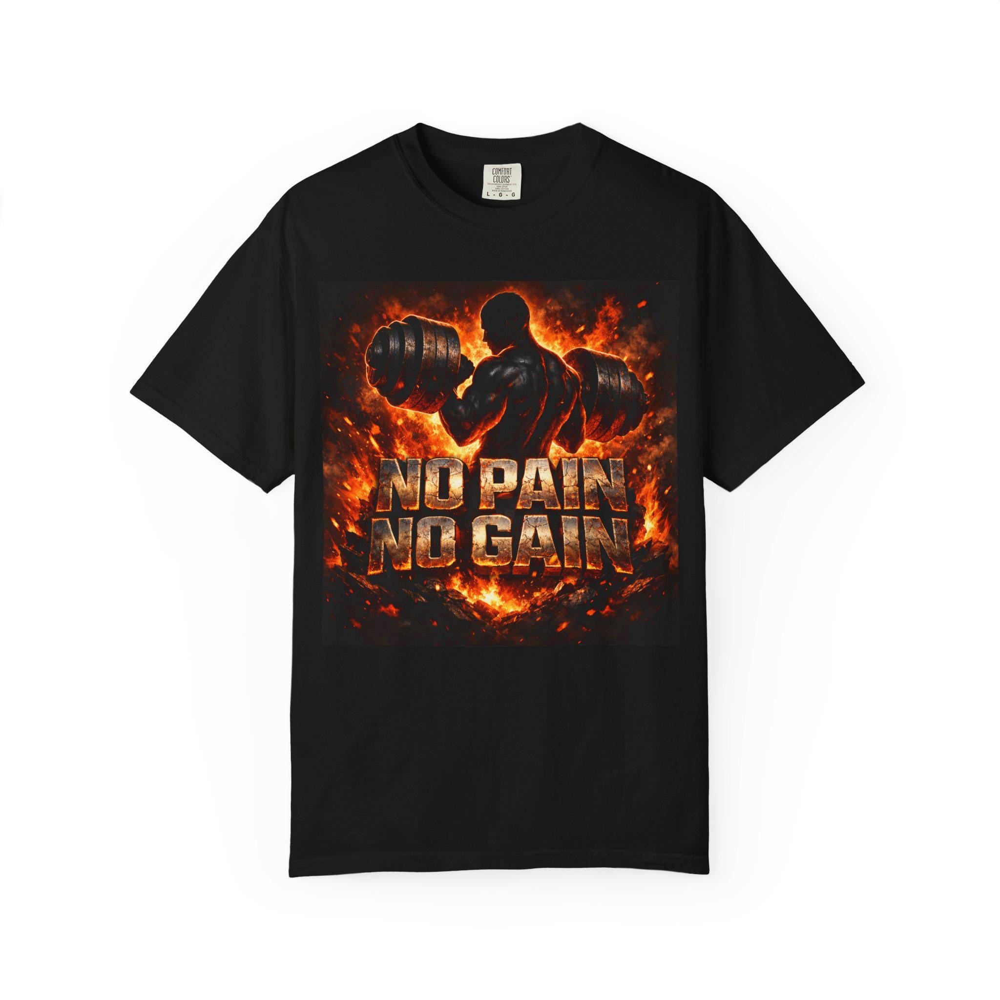 🔥 NO PAIN. NO GAIN - Heavyweight Gym Tee for Lifters & Grinders