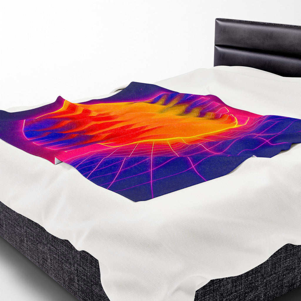 Chromatic Flow Velveteen Plush Blanket – Soothing Color, Cozy Comfort