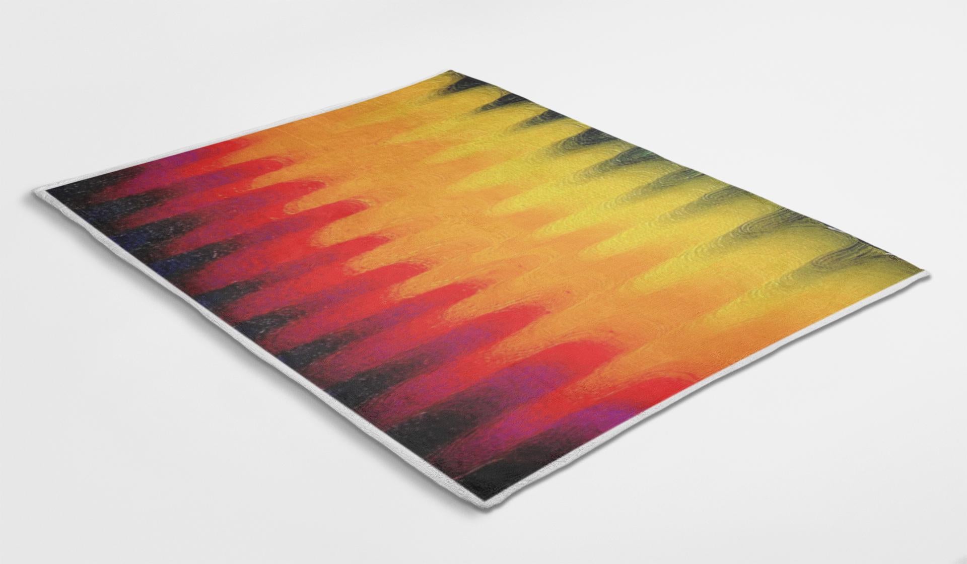 Golden Fluid Wave Plush Blanket – Chromatic Flow Collection