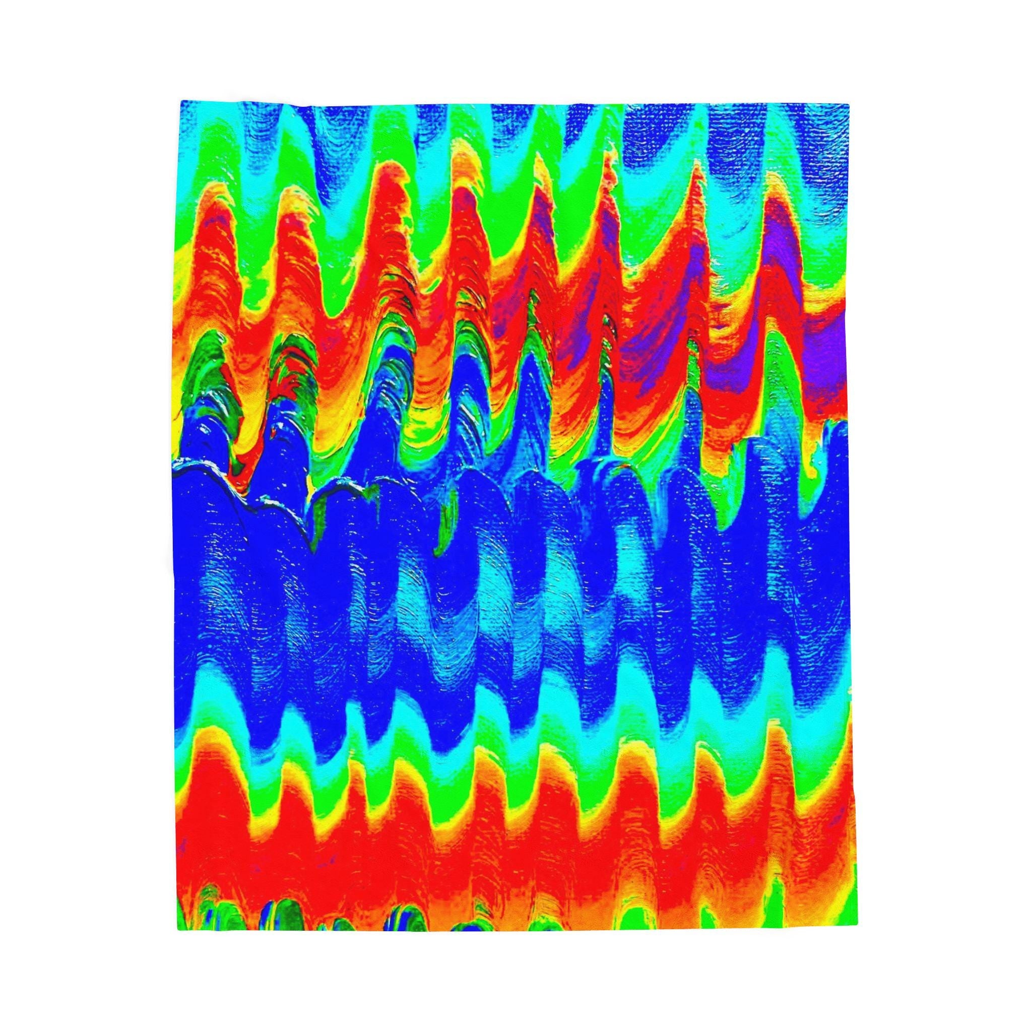 Chromatic Flow Velveteen Plush Blanket – Wrap Yourself in Energy & Color 😉